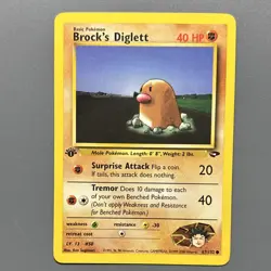1st edition Gym Heroes Brock's Diglett and Brock's Dugtrio Pokemon TCG Cards - Image 2