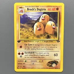 1st edition Gym Heroes Brock's Diglett and Brock's Dugtrio Pokemon TCG Cards - Image 4
