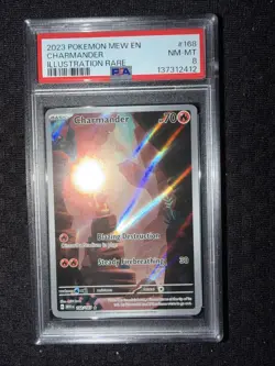 2023 POKEMON MEW EN-151 ILLUSTRATION RARE #168 CHARMANDER PSA 8 - Image 1