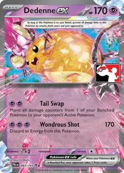 1x Dedenne ex (#093/193) - Holofoil NM Eng Pokemon - Prize Pack Series - Image 1