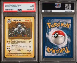 1999 Pokemon Set Unlimited Magneton Rare Holo #9/102 PSA 9 - Image 3