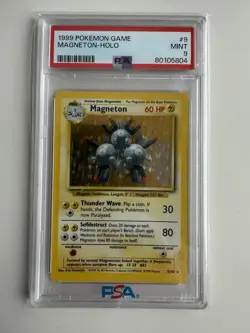 1999 Pokemon Set Unlimited Magneton Rare Holo #9/102 PSA 9 - Image 4