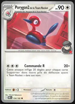 Carte Pokemon Porygon2 de la Team Rocket 154/182 Rivalites Destinees Francais - Image 1