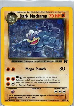 Pokemon TCG Dark Machamp 10/82 Team Rocket Holo MP - Image 1