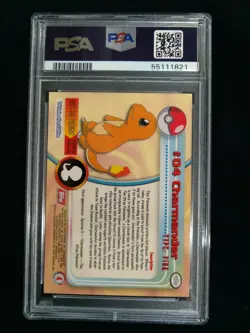 Graded PSA 8 CHARMANDER #4 1999 Topps Pokemon T.V. NM - MT - Image 3