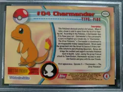 Graded PSA 8 CHARMANDER #4 1999 Topps Pokemon T.V. NM - MT - Image 4