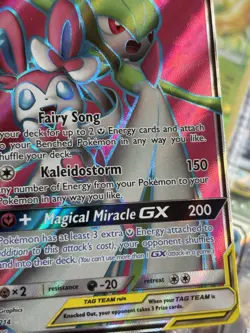 Pokemon Gardevoir & Sylveon GX TAG TEAM Ultra Rare Full Art Holo 204/214 HP 260 - Image 2