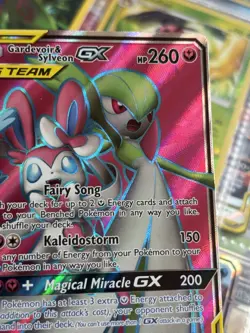 Pokemon Gardevoir & Sylveon GX TAG TEAM Ultra Rare Full Art Holo 204/214 HP 260 - Image 3