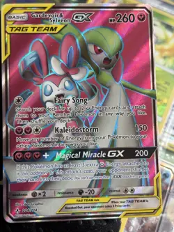 Pokemon Gardevoir & Sylveon GX TAG TEAM Ultra Rare Full Art Holo 204/214 HP 260 - Image 4