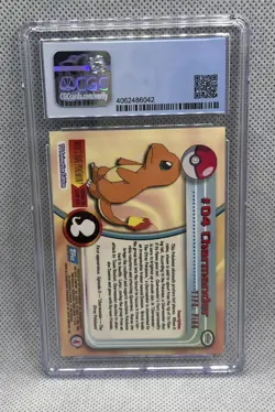 1999 Topps Pokemon TV #4 Charmander Foil blue logo 1st print CGC 8.5 Nm/Mint+ - Image 2