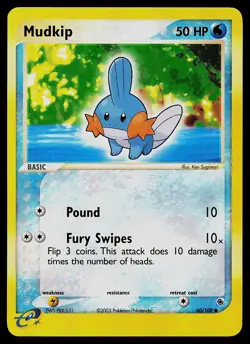 Pokemon Card - Mudkip Ruby and Sapphire 60/109 Common Reverse Holo - Image 1