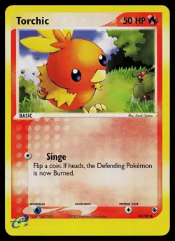 Pokemon Card - Torchic Ruby and Sapphire 74/109 Common Reverse Holo - Image 1