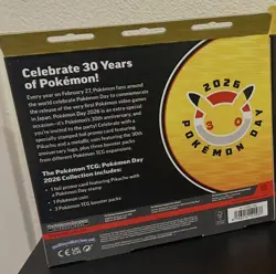 Pokemon TCG 2026 Pokemon Day 30th Anniversary Sealed Box Pikachu Promo 3 Packs - Image 2