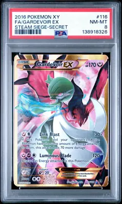 2016 Pokemon XY Steam Siege Gardevoir EX Secret Rare 116/114 #116 PSA 8 - Image 1