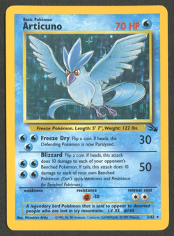 Pokemon TCG: Articuno 2/62 Fossil WoTC Holo Rare LP - Image 1
