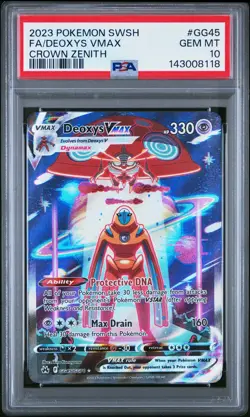 2023 POKEMON SWORD & SHIELD CROWN ZENITH #GG45 FULL ART/DEOXYS VMAX PSA 10 - Image 1
