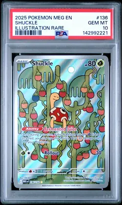 Shuckle #136 Illustration Rare 2025 Pokemon Mega Evolution PSA 10 GEM MINT - Image 1