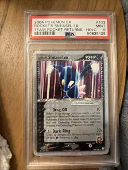 2004 Pokemon Ex Rocket’s Sneasel Ex Team Rocket Returns Holo PSA 9 Mint - Image 5