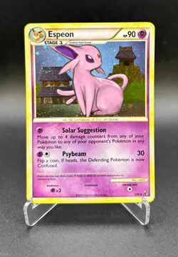 Pokemon Espeon 2/90 - Holo Rare HGSS Undaunted 2010 SWIRL - LP - Image 1