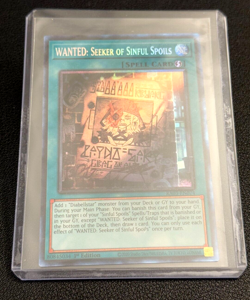 RA03-EN074 WANTED: Seeker of Sinful Spoils Collector's Rare 1st Ed YuGiOh - Image 1