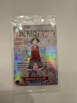 Monkey.D.Luffy College Basketball US VOYAGE Promo Card One Piece - Image 1