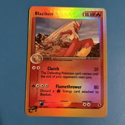 Pokemon TCG Blaziken Reverse Holo EX Ruby & Sapphire Card 15/109 NM Condition - Image 1