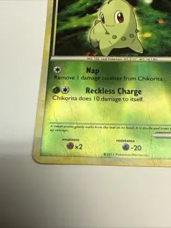 Pokemon Chikorita Call of Legends 53/95 Reverse Holo - Damaged - HP - Image 5
