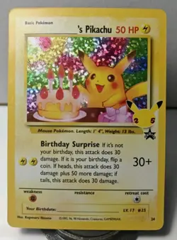 Pokemon TCG Birthday Pikachu Celebrations Classic Collection Promo Card #24 B - Image 1