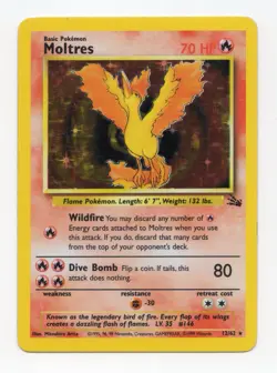 Pokemon TCG Moltres Fossil Holo Card 12/62 LP- - Image 1