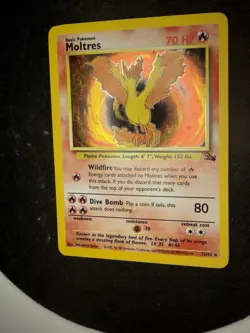 Pokemon TCG Moltres Fossil Holo Card 12/62 LP- - Image 3
