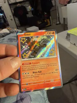 POKEMON PALDEAN FATES SHINY RARE ENTEI 112/091 - Image 5