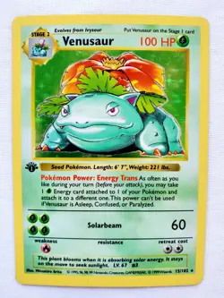 Pokemon TCG 1st Edition Shadowless VENUSAUR Base Set 15/102 Holo Rare WOTC 1999 - Image 2