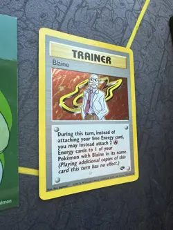 Pokemon Trainer Blaine 17/132 Gym Challenge Holo Unlimited Rare 095🔥MP🔥 - Image 3