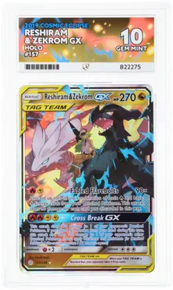 Pokemon TCG - Reshiram & Zekrom GX 157/236 - Cosmic Eclipse - Graded - ACE 10 - Image 1
