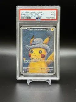 2023 POKEMON BLACK STAR PROMO #85 PIKACHU/GREY FELT HAT POKEMON X VAN GOGH PSA 9 - Image 1