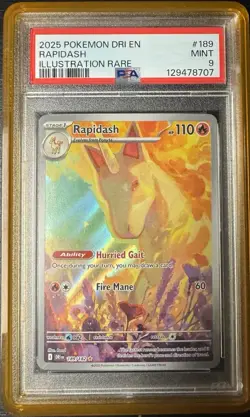 Pokemon 2025 Destined Rivals Rapidash #189/182 PSA 9 - Image 1
