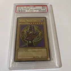 2002 Yu-Gi-Oh! Legend Blue Eyes LOB-005 Dark Magician PSA 9 MINT Original Print - Image 1