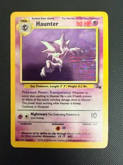 Pokemon Card - ERROR Haunter 6/62 Fossil Holo Rare Blue Ink Stain MISPRINT RARE - Image 1