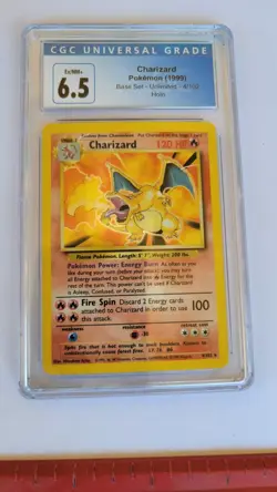 CGC 6.5 Charizard 1999 Base Set 4/102 Holo Pokemon Card - Image 1