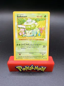 Pokemon TCG Bulbasaur Shadowless Base Set Common Card LP 44/102 - Image 1