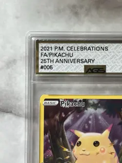 2021 POKEMON CELEBRATIONS 005 FULL ART PIKACHU AGS PSA 10 Crossgrade LOW POP - Image 2