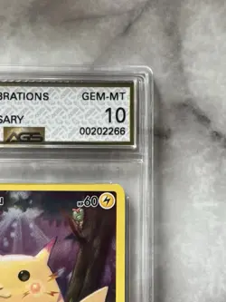 2021 POKEMON CELEBRATIONS 005 FULL ART PIKACHU AGS PSA 10 Crossgrade LOW POP - Image 3