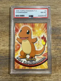 Graded PSA 8 1999 Topps Pokemon T.V. Charmander #4 - Image 1