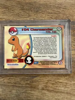 Graded PSA 8 1999 Topps Pokemon T.V. Charmander #4 - Image 3