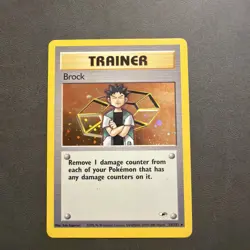 2000 Pokemon - Brock #15/132 - Gym Heroes Swirl - Holo Rare - Trainer - LP - Image 1