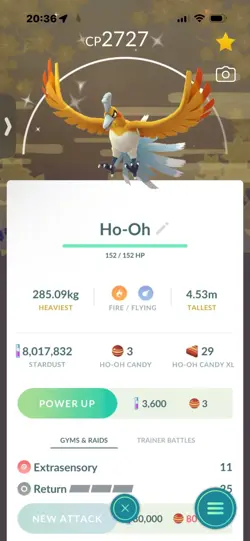 Pokemon Go Shiny Legendary Ho-Oh ( Purifed ) ( Background) - Image 1