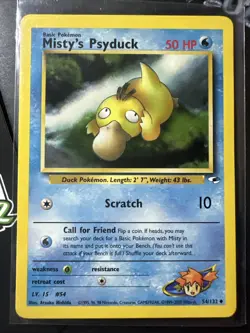 Misty's Psyduck 54/132 Gym Heroes, Pokemon TCG, WOTC, Vintage 2000, Uncommon, LP - Image 1