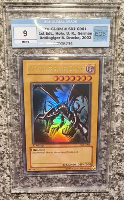 Yugioh MINT 9 PSA SDJ-G001 Red-Eyes Black Dragon Ultra Rare 1st Edition - Image 1