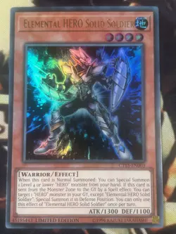 Yugioh: Elemental HERO Solid Soldier - CT15-EN003 Ultra Rare Limited Edition NM - Image 1