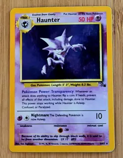 Pokemon Haunter 6/62 HOLO Fossil 1999 WOTC TCG Card - MP - Image 1